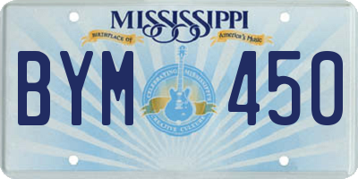 MS license plate BYM450