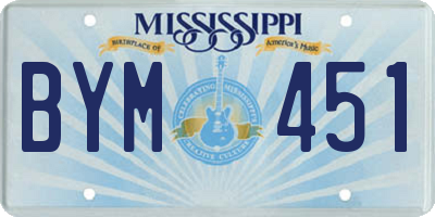 MS license plate BYM451