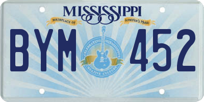 MS license plate BYM452