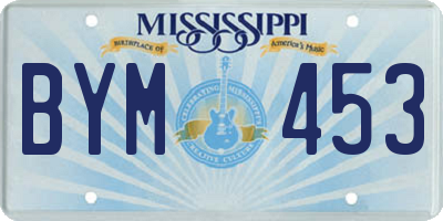 MS license plate BYM453