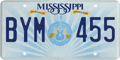 MS license plate BYM455