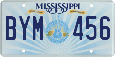 MS license plate BYM456
