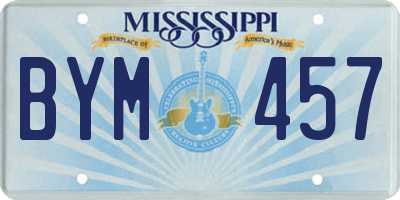 MS license plate BYM457
