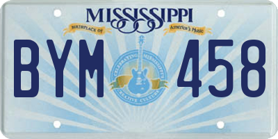 MS license plate BYM458