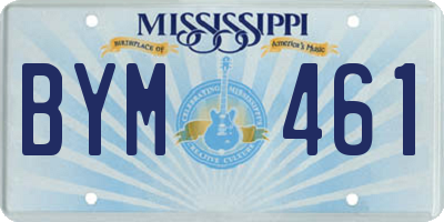 MS license plate BYM461