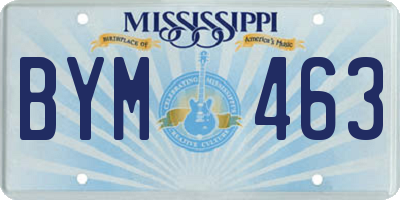 MS license plate BYM463