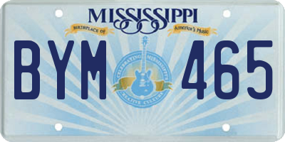 MS license plate BYM465