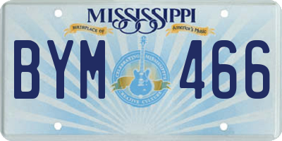 MS license plate BYM466