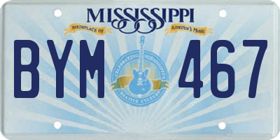 MS license plate BYM467