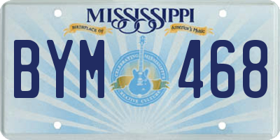 MS license plate BYM468
