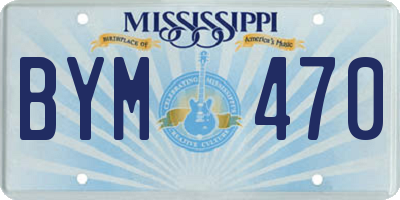 MS license plate BYM470