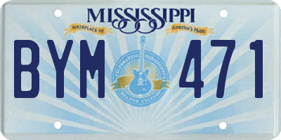 MS license plate BYM471
