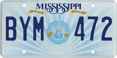 MS license plate BYM472