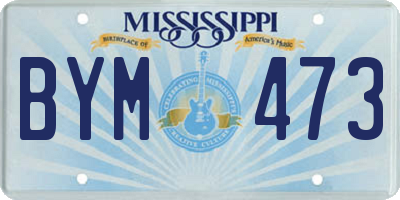 MS license plate BYM473