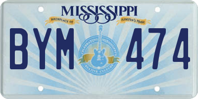 MS license plate BYM474