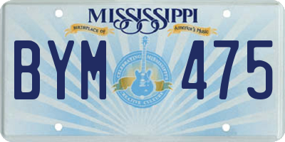MS license plate BYM475