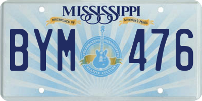 MS license plate BYM476