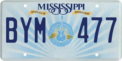 MS license plate BYM477