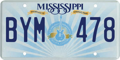 MS license plate BYM478