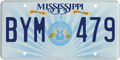 MS license plate BYM479