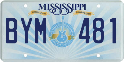 MS license plate BYM481
