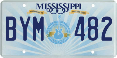 MS license plate BYM482