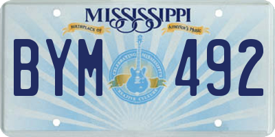 MS license plate BYM492