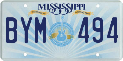 MS license plate BYM494