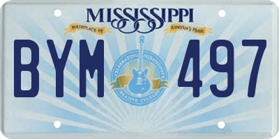 MS license plate BYM497