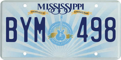 MS license plate BYM498