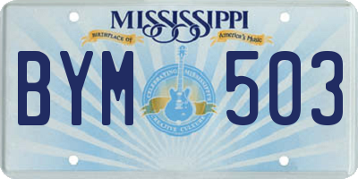 MS license plate BYM503