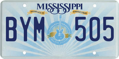 MS license plate BYM505