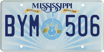 MS license plate BYM506