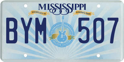 MS license plate BYM507