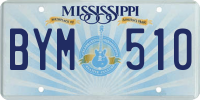 MS license plate BYM510