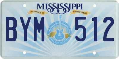 MS license plate BYM512