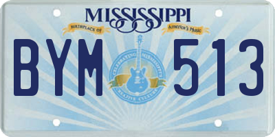MS license plate BYM513