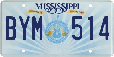 MS license plate BYM514