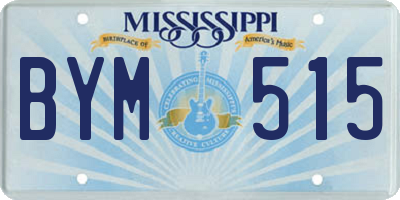 MS license plate BYM515