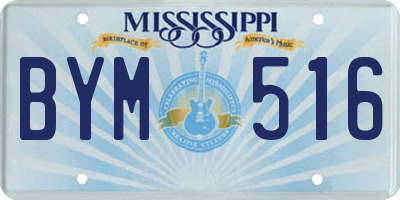 MS license plate BYM516