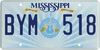 MS license plate BYM518