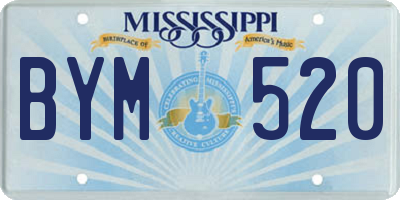 MS license plate BYM520