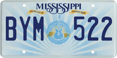MS license plate BYM522