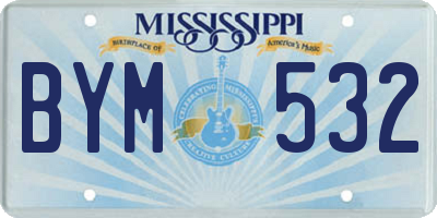 MS license plate BYM532