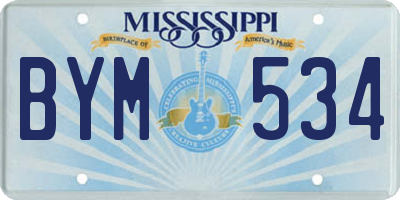 MS license plate BYM534