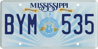 MS license plate BYM535
