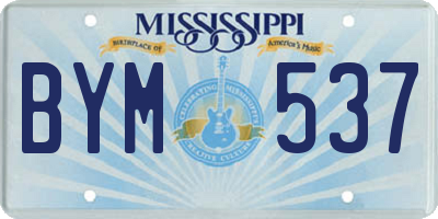 MS license plate BYM537
