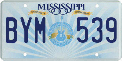 MS license plate BYM539