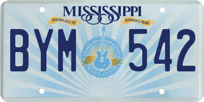 MS license plate BYM542