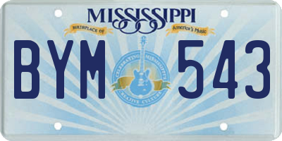 MS license plate BYM543
